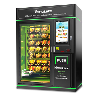 1800W Fresh Fruit Vending Machine , 27in Screen Salad Dispensing Machine