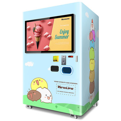 Máy bán kem tự động Ngoài trời 0.85KW Kết nối 4G